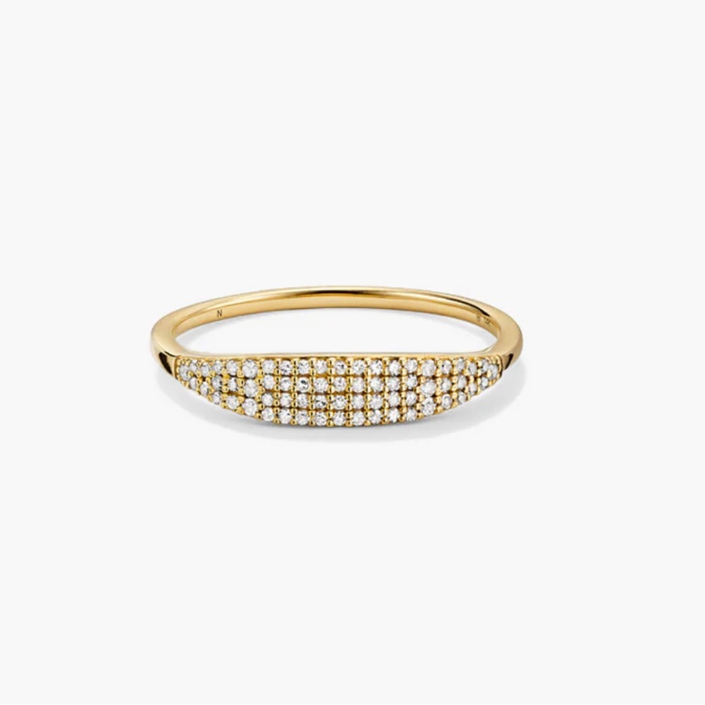 Mejuri PAVÉ DIAMOND SLIM SIGNET